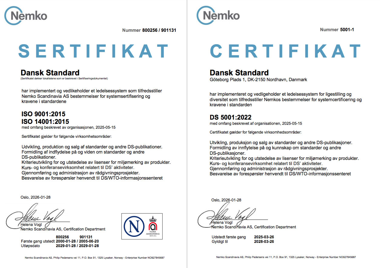 Vores certificeringer