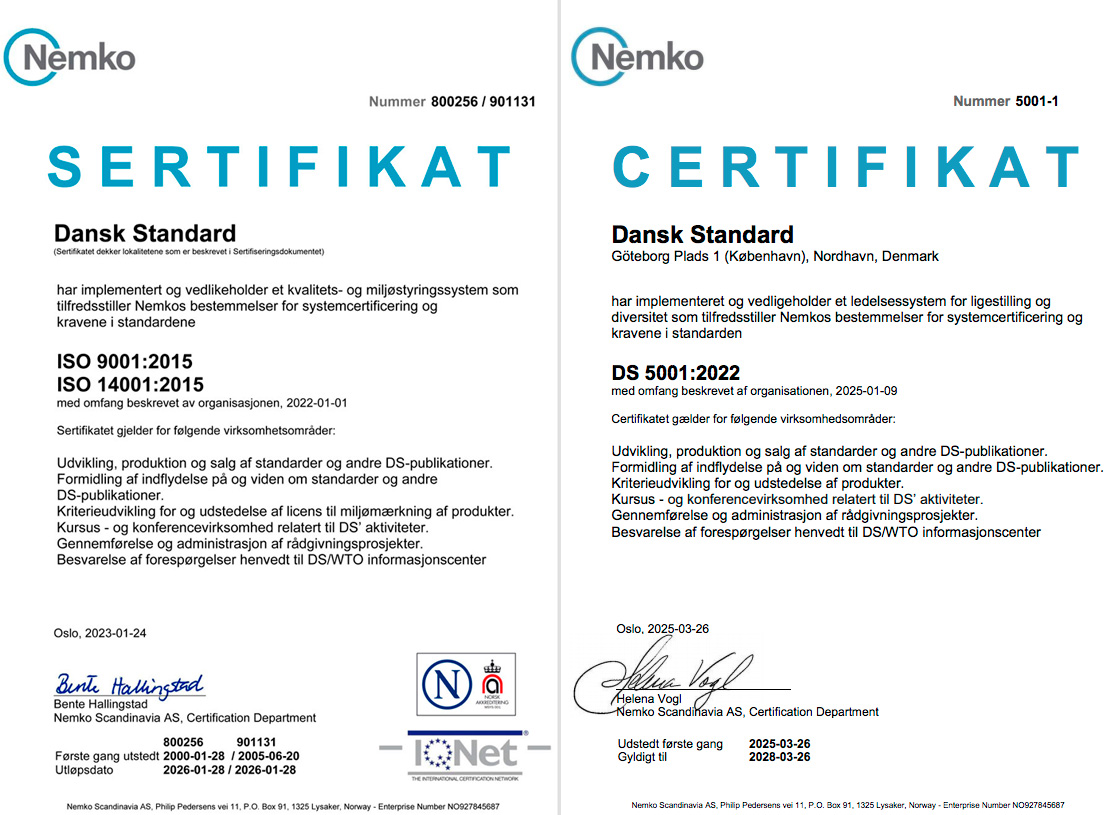 Vores certificeringer